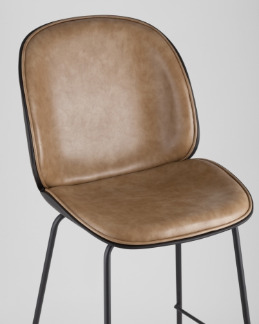 Стул барный Stool Group Beetle Lite PU со спинкой Бежевый