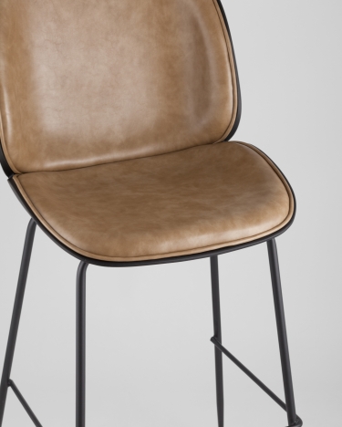 Стул барный Stool Group Beetle Lite PU со спинкой Бежевый