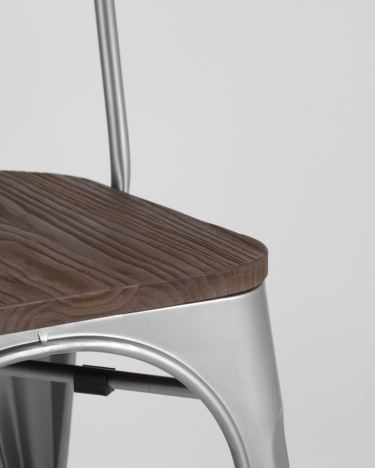 Стул Stool Group Tolix Wood 850 Серебристый