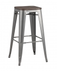 Стул барный Stool Group TOLIX WOOD Серебристый