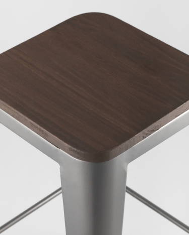 Стул барный Stool Group TOLIX WOOD Серебристый