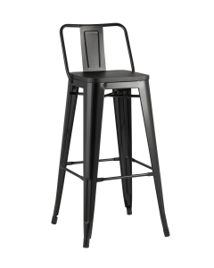 Стул полубарный Stool Group Tolix Wood со спинкой Черный