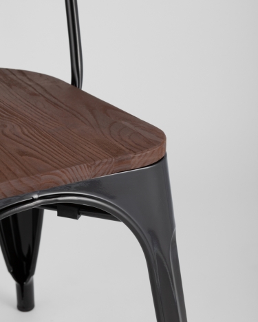 Стул Stool Group Tolix Wood 850 Черный