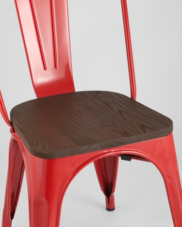 Стул Stool Group Tolix Wood 850 Красный