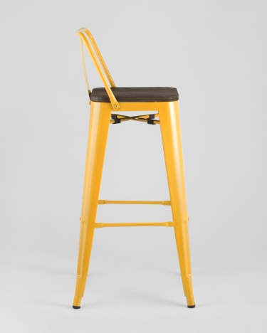 Стул барный Stool Group Tolix Wood 75.5 со спинкой Желтый