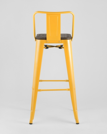 Стул барный Stool Group Tolix Wood 75.5 со спинкой Желтый
