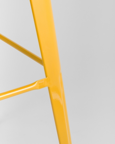 Стул барный Stool Group Tolix Wood 75.5 со спинкой Желтый