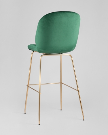 Стул барный Stool Group Beetle Lite PU со спинкой Изумрудный