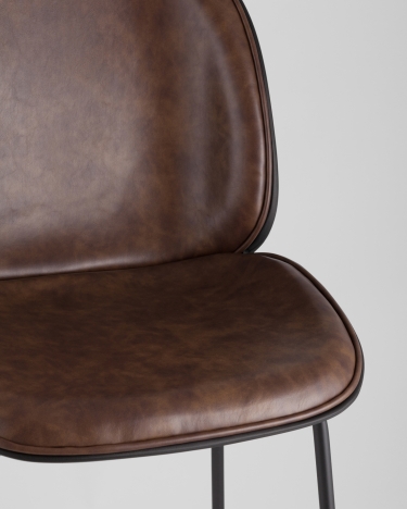 Стул барный Stool Group Beetle Lite PU со спинкой Коричневый