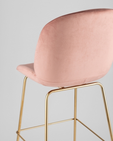 Стул барный Stool Group Beetle Lite PU со спинкой Пудровый