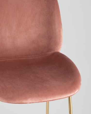 Стул барный Stool Group Beetle Lite PU со спинкой Пудровый