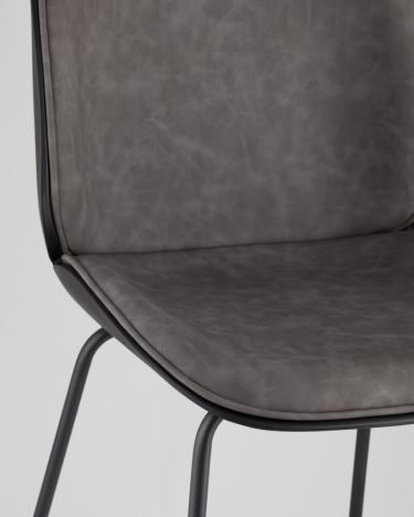 Стул барный Stool Group Beetle Lite PU со спинкой Серый