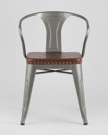 Стул Stool Group TOLIX ARMS SOFT с подлокотниками Серебристый