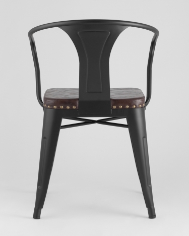 Стул Stool Group TOLIX ARMS SOFT с подлокотниками Черный матовый