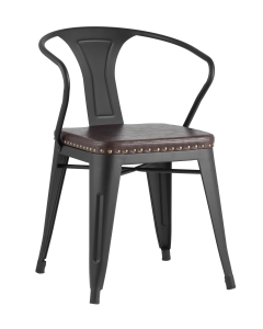 Стул Stool Group TOLIX ARMS SOFT с подлокотниками Черный матовый