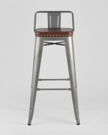Стул барный Stool Group TOLIX SOFT экокожа Серебристый