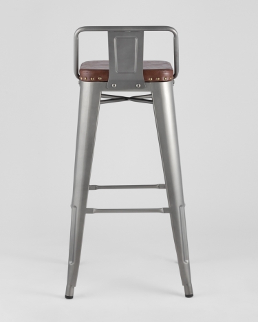Стул барный Stool Group TOLIX SOFT экокожа Серебристый