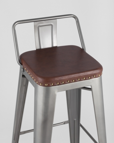 Стул барный Stool Group TOLIX SOFT экокожа Серебристый