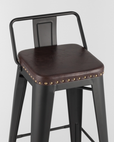 Стул барный Stool Group TOLIX SOFT экокожа Черный матовый