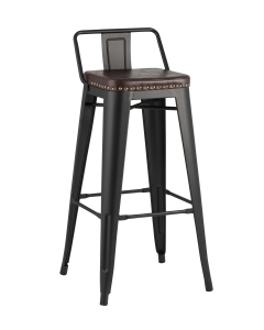 Стул барный Stool Group TOLIX SOFT экокожа Черный матовый