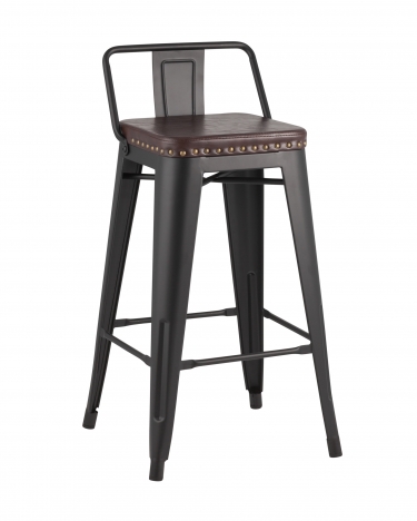 Стул полубарный Stool Group TOLIX SOFT Черный матовый