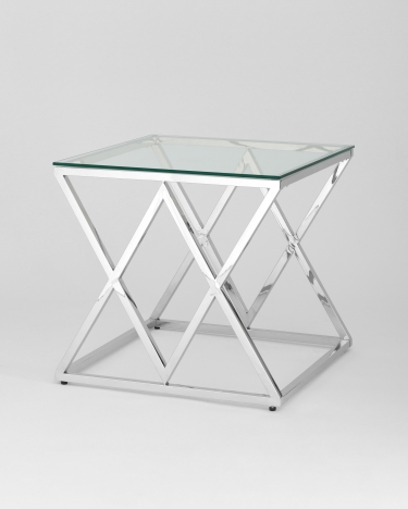 Журнальный стол Stool Group ИНСИГНИЯ 55x55 Серебро