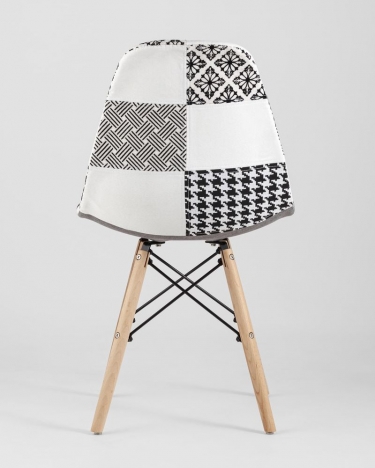 Стул Stool Group Eames DSW Пэчворк Черно-белый