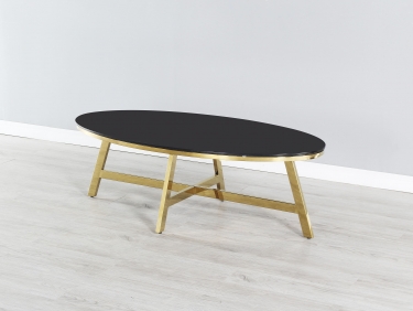 Журнальный стол Stool Group АЛЬБА 100x50 Золото стекло черное