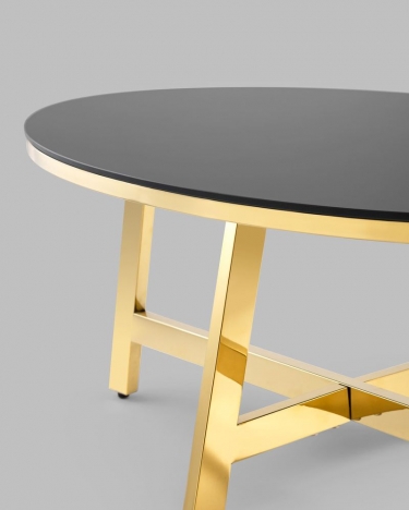 Журнальный стол Stool Group АЛЬБА 100x50 Золото стекло черное