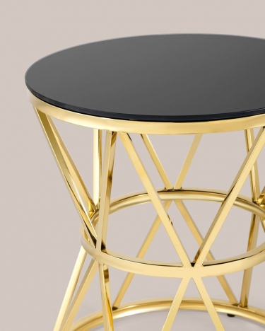 Журнальный стол Stool Group ВИВА 50x50 Золото стекло черное