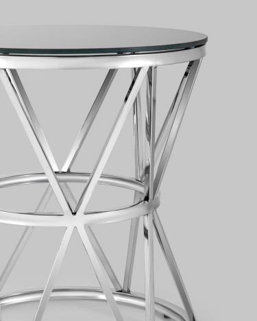 Журнальный стол Stool Group ВИВА 50x50 Серебро стекло черное