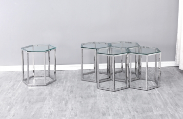 Журнальный стол Stool Group ГЕКС Серебро