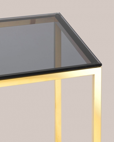 Журнальный стол Stool Group ТАУН 40x40 Золото стекло smoke