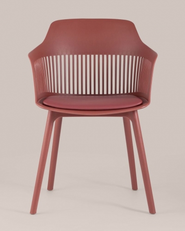 Стул пластиковый Stool Group Crocus с подушкой Бордовый