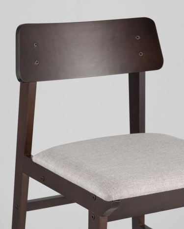 Комплект из двух стульев Stool Group ODEN мягкая тканевая Светло-серая обивка