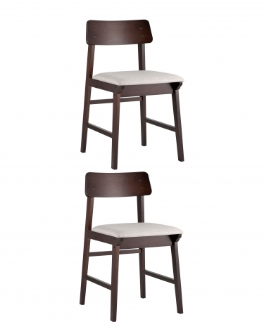 Комплект из двух стульев Stool Group ODEN мягкая тканевая Светло-серая обивка