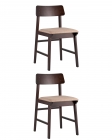Комплект из двух стульев Stool Group ODEN мягкая тканевая Коричневая обивка
