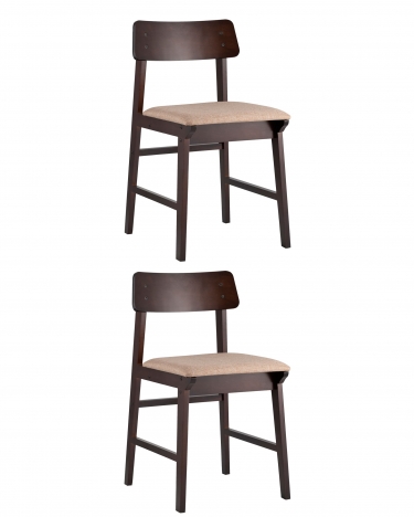 Комплект из двух стульев Stool Group ODEN мягкая тканевая Коричневая обивка