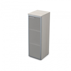 Пенал средний со стеклом левый ALSAV GLOSS LINE 9НЛ.017.6 Ivory