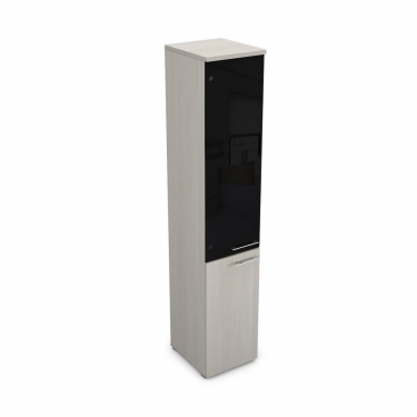 Пенал высокий со стеклом левый ALSAV GLOSS LINE 9НП.005.22Л Ivory