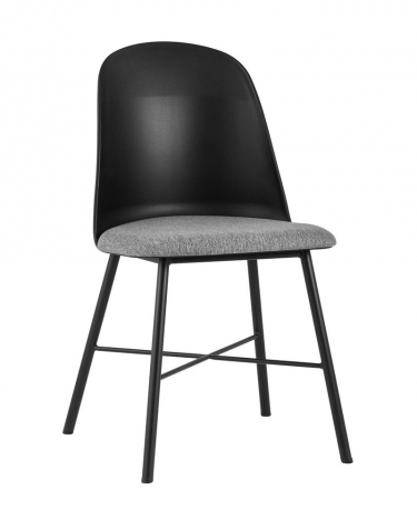 Стул пластиковый Stool Group Shell с мягким сиденьем Черный