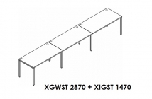 Составная рабочая станция Skyland XTEN GLOSS XGWST 2870 + XIGST 1470 Дуб Сонома