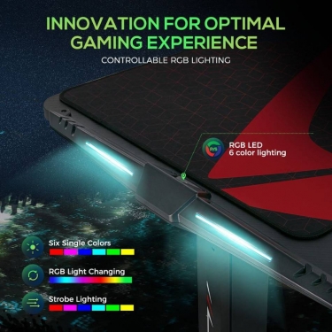 Геймерский стол c электрической регулировкой по высоте Eureka EUREKA ERK-EGD-S62B Черный с RGB