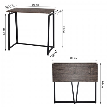 Стол на металлокаркасе BRABIX BRABIX LOFT CD-001 Мореный дуб