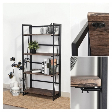 Стеллаж на металлокаркасе BRABIX BRABIX LOFT SH-001 Мореный дуб