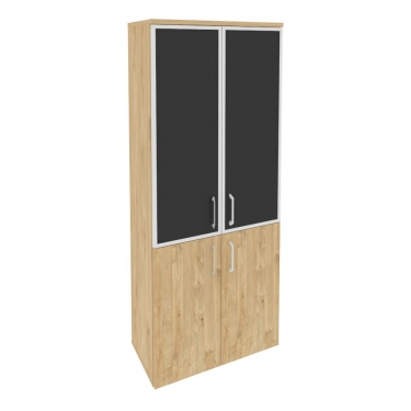 Шкаф высокий широкий Рива ONIX O.ST-1.2R black Тиквуд Светлый