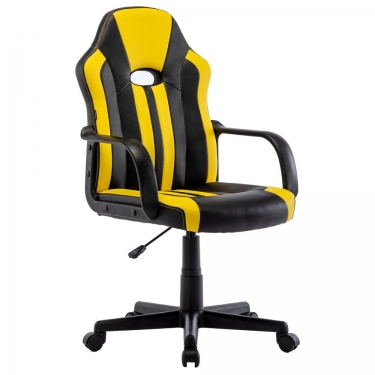 Кресло компьютерное BRABIX BRABIX Stripe GM-202 экокожа Черный-желтый