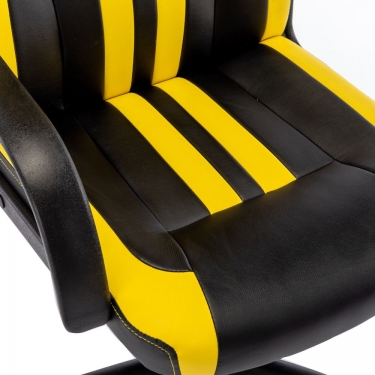 Кресло компьютерное BRABIX BRABIX Stripe GM-202 экокожа Черный-желтый