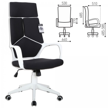 Кресло офисное BRABIX BRABIX Prime EX-515 пластик белый ткань Черный