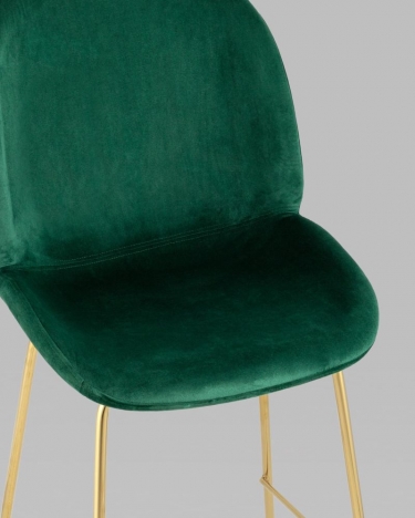 Стул полубарный Stool Group Beetle со спинкой gold Изумрудный
